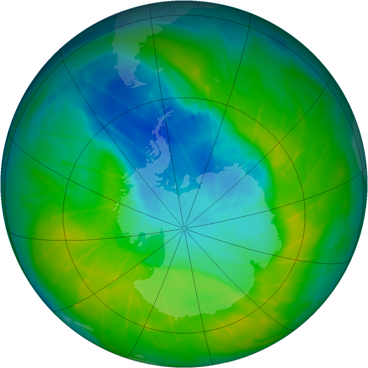 Antarctic ozone map for 30 November 2009